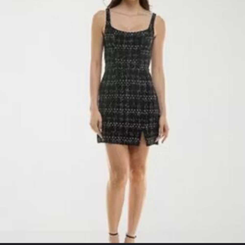 Black and White Tweed Women's Dress